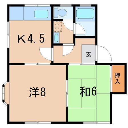 渡辺アパートＢ棟（八島町）の物件間取画像